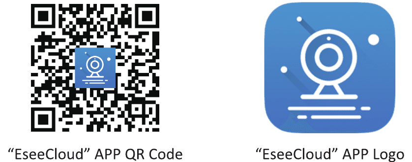 EseeCloud uygulaması QR kodu ve uygulama logosu