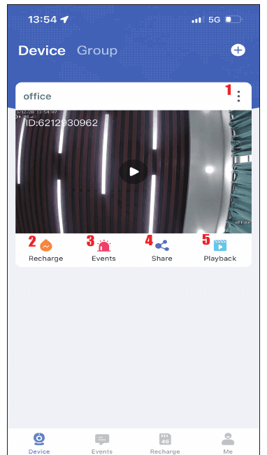 EseeCloud cihaz ana arayüzü