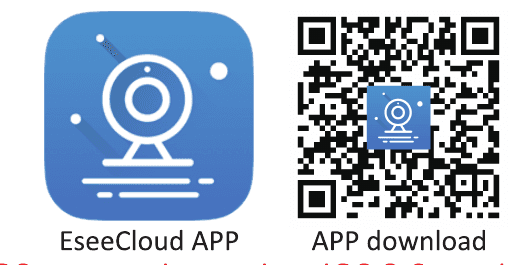 EseeCloud-appens ikon och QR-kod för nedladdning