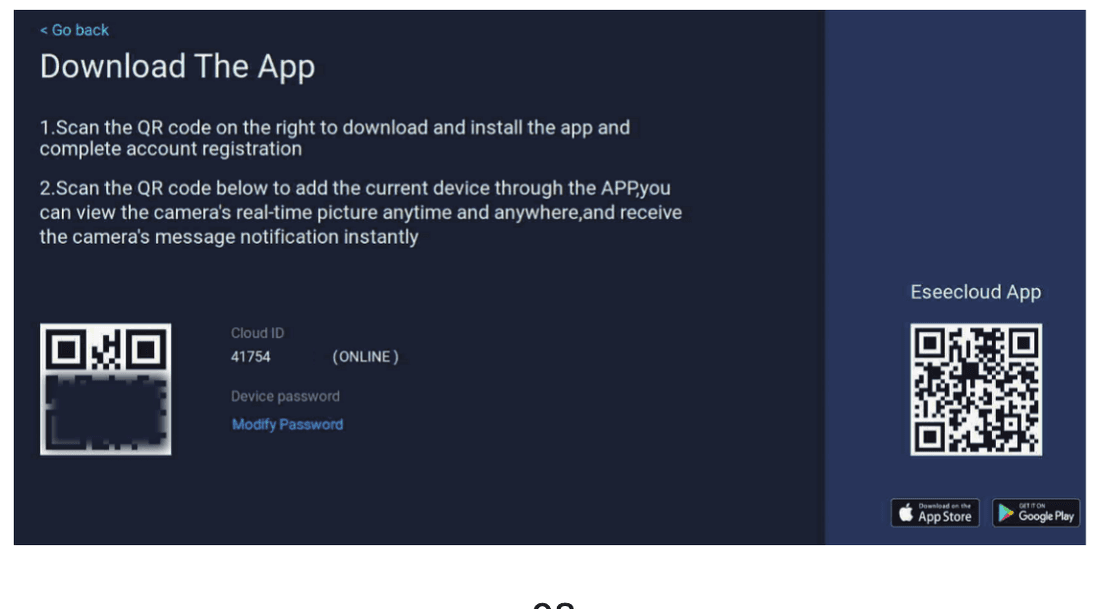 Cihaz QR kodlu uygulama indirme ekranı