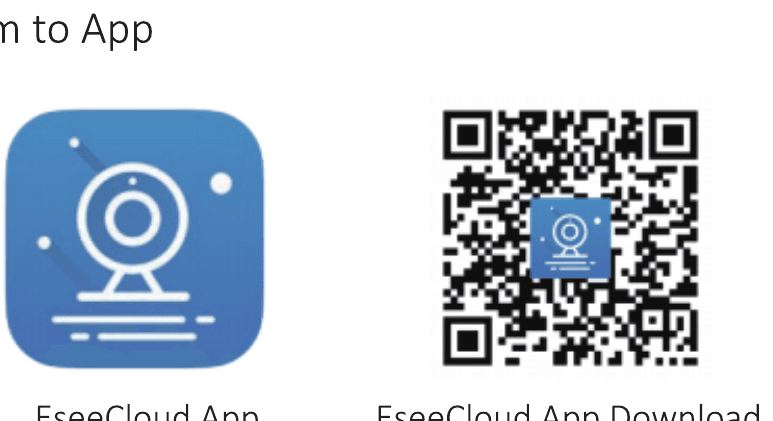 EseeCloud uygulama simgesi ve indirme QR kodu