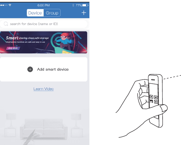 带添加智能设备加号按钮的 App 设备列表