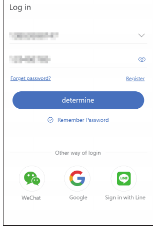 带微信、Google 和 Line 登录选项的 App 登录界面