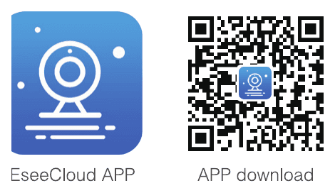 EseeCloud アプリのアイコンとダウンロード用 QR コード