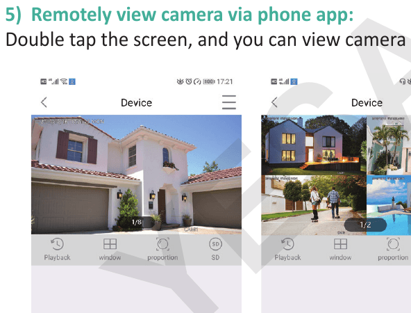 Visione live del dispositivo nell'app del telefono in layout a canale singolo e multicanale