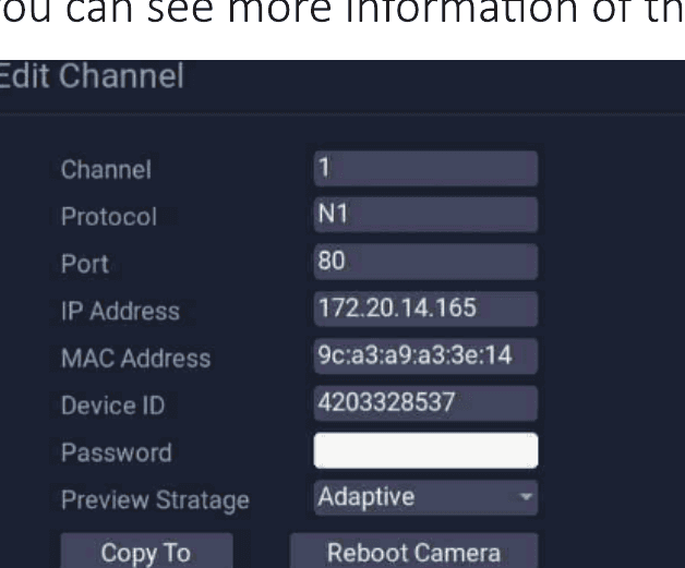 Dialog for redigering av kanal med detaljer om kanal, protokoll, port, IP og MAC
