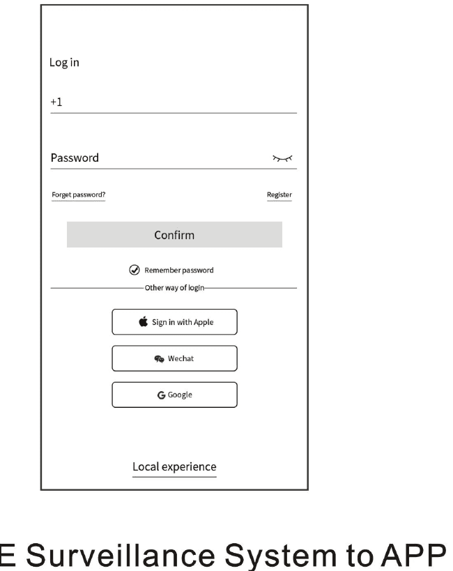 App-Anmeldebildschirm mit Telefonnummer, Passwort und weiteren Anmeldeoptionen