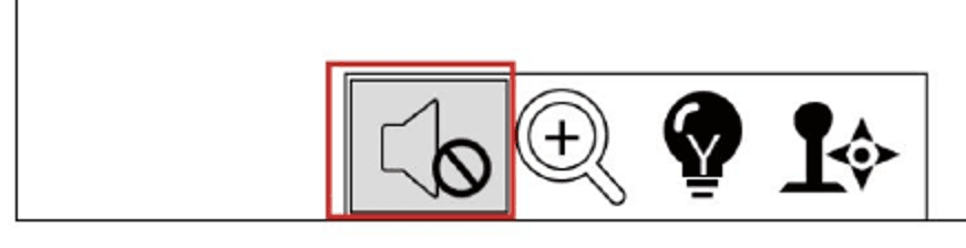 Symbolleiste des Hauptbildschirms mit hervorgehobenem Audiosymbol
