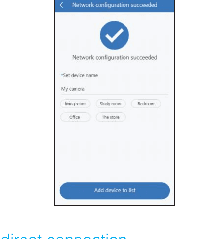 صفحه موفقیتآمیز بودن پیکربندی شبکه، تعیین نام و رمز عبور دستگاه