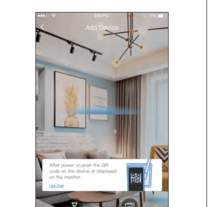 اسکن کد QR روی صفحه دستگاه