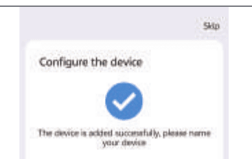 Configure the device screen showing the device added successfully