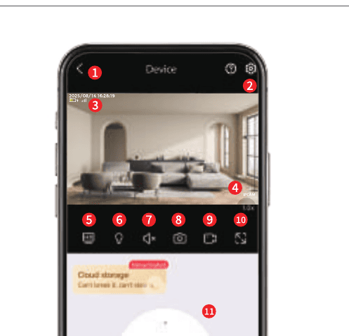 Live preview interface with numbered controls