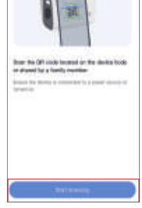 Scan the QR code located on the device body screen with the Start scanning button