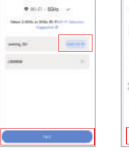 Wi-Fi selection screen with the Next button